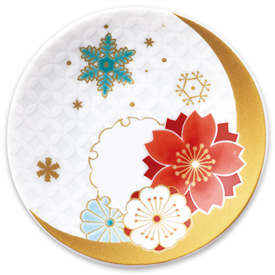 Kutani Porcelain Plate - Snow & Moon